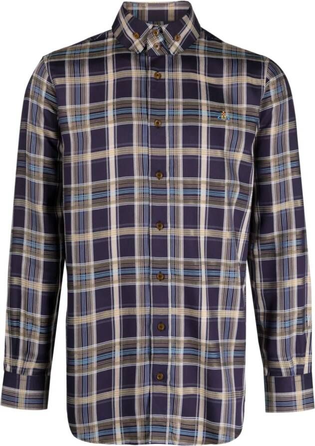 Vivienne Westwood Geruit overhemd Blauw