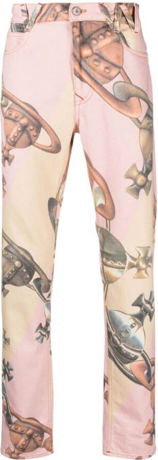 Vivienne Westwood Jeans met print Beige