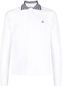 Vivienne Westwood logo-embroidered polo shirt Wit