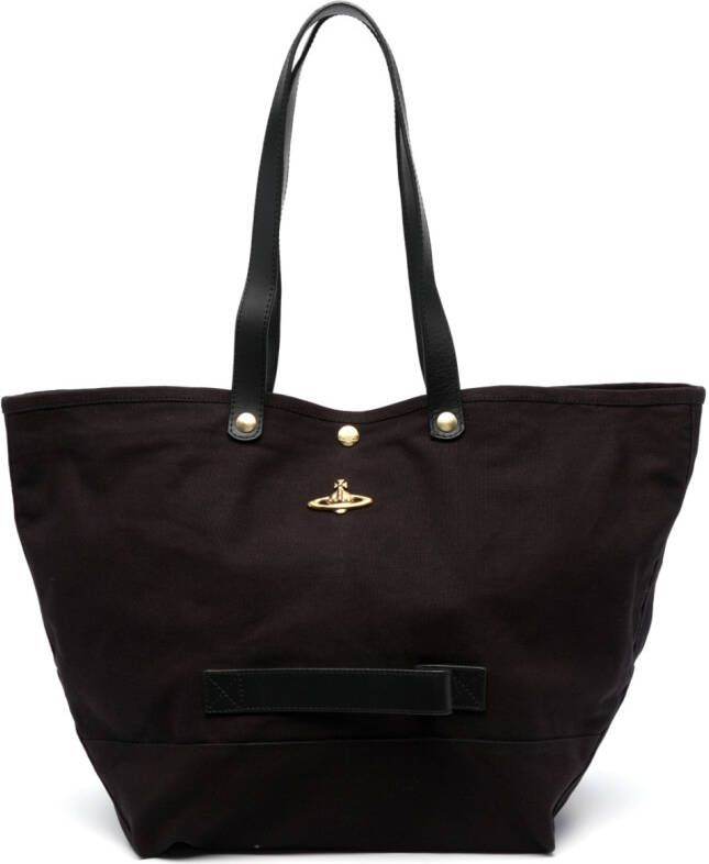 Vivienne Westwood Shopper met logoplakkaat Zwart