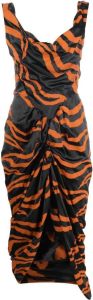 Vivienne Westwood Midi-jurk met tijgerprint Zwart