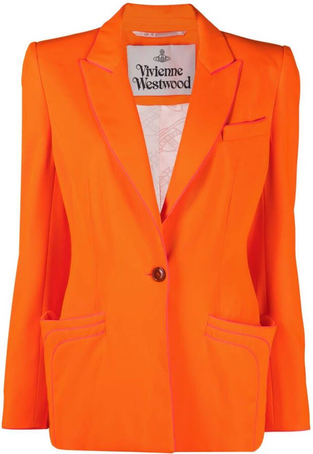 Vivienne Westwood Blazer met enkele rij knopen Oranje