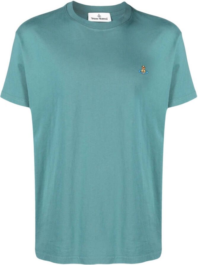 Vivienne Westwood T-shirt met geborduurd Orb-logo Groen