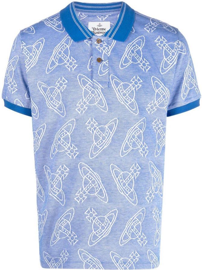 Vivienne Westwood Poloshirt met logoprint Blauw