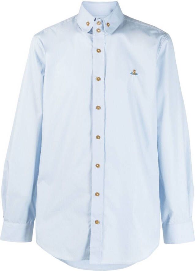 Vivienne Westwood Overhemd met geborduurd logo Blauw