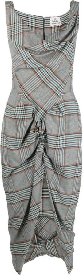 Vivienne Westwood Geruite midi-jurk Grijs
