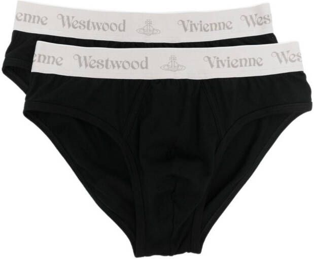 Vivienne Westwood Slip met logoband Zwart