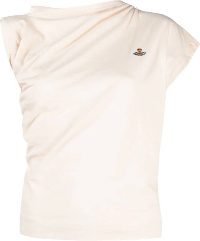 Vivienne Westwood T-shirt met geborduurd logo Beige