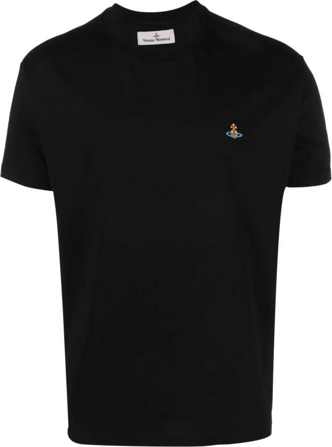 Vivienne Westwood T-shirt met geborduurd Orb-logo Zwart