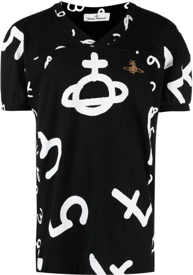 Vivienne Westwood T-shirt met V-hals Zwart