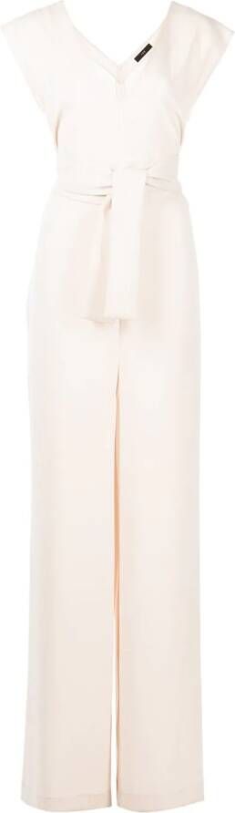 VOZ Jumpsuit met ceintuur Beige