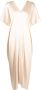 VOZ Jurk met V-hals Beige - Thumbnail 1