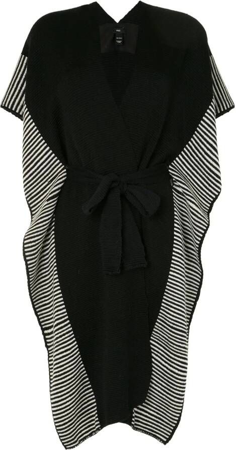 VOZ Kaftan met gestreepte afwerking Zwart