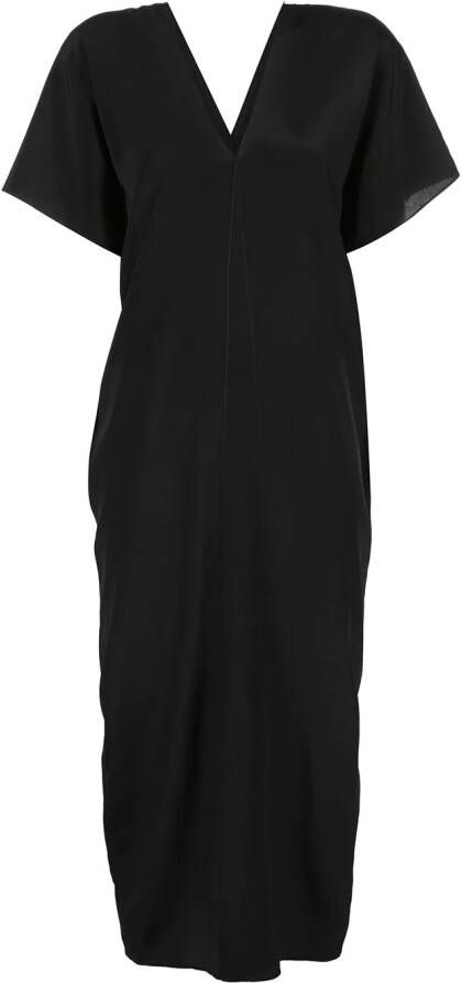 VOZ Midi-jurk met korte mouwen Zwart