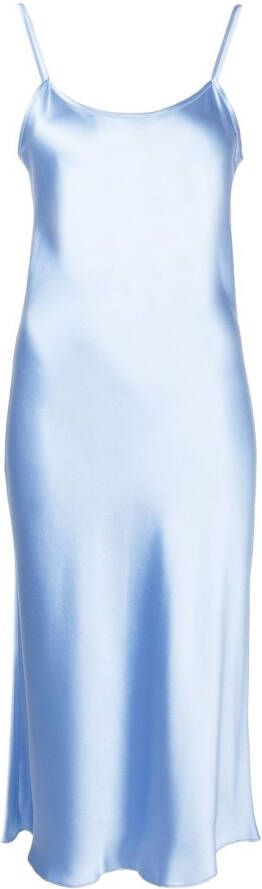 VOZ Midi jurk met satijnen afwerking Blauw