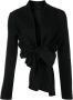 VOZ Wikkelblouse met V-hals Zwart - Thumbnail 1