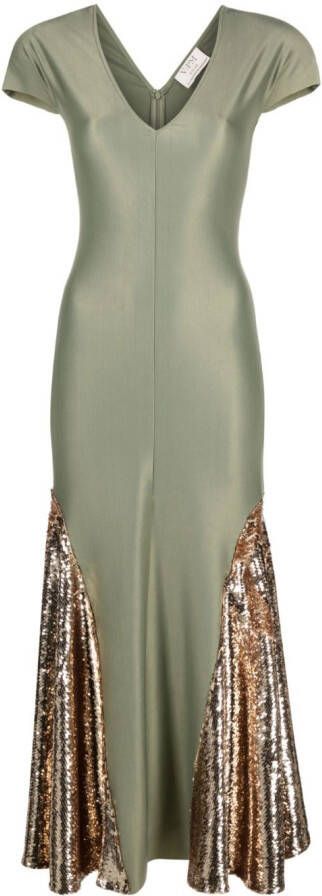 V:PM ATELIER Jurk met pailletten Groen
