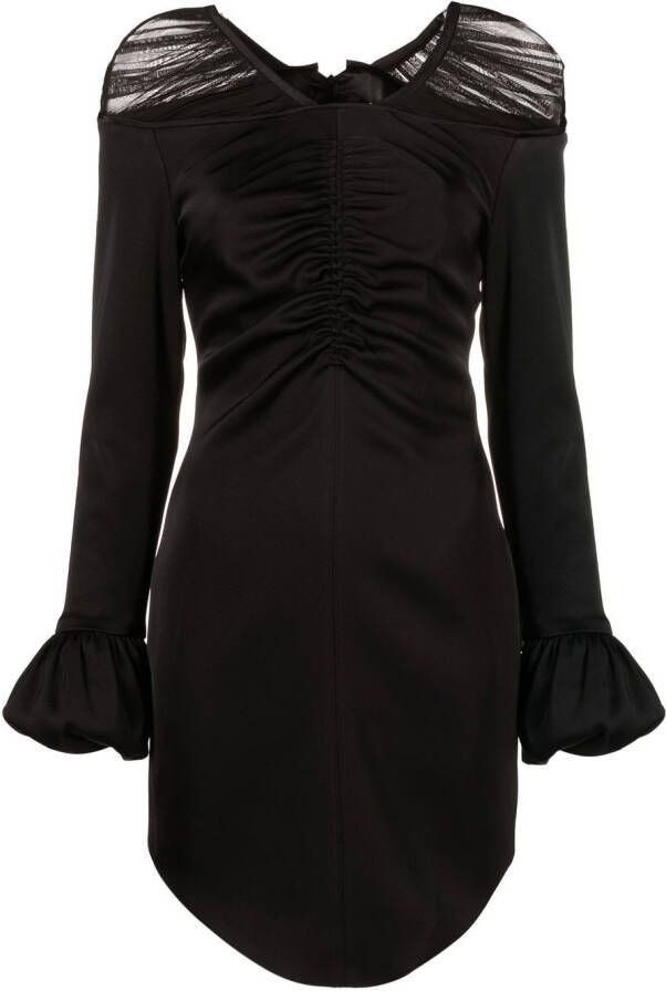 V:PM ATELIER Semi-doorzichtige mini-jurk Zwart