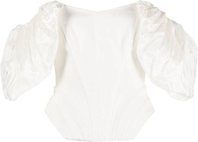 V:PM ATELIER Off-shoulder blouse Wit