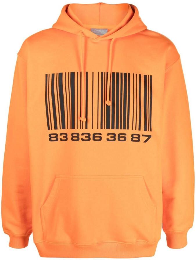 VTMNTS Hoodie met barcodeprint Oranje
