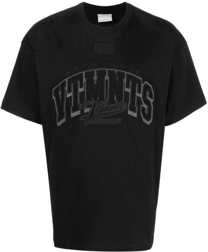 VTMNTS T-shirt met geborduurd logo Zwart