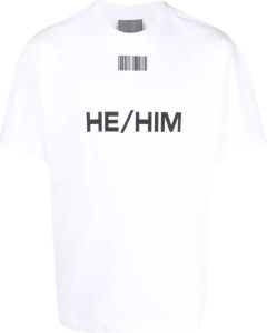 VTMNTS T-shirt met barcode print Wit