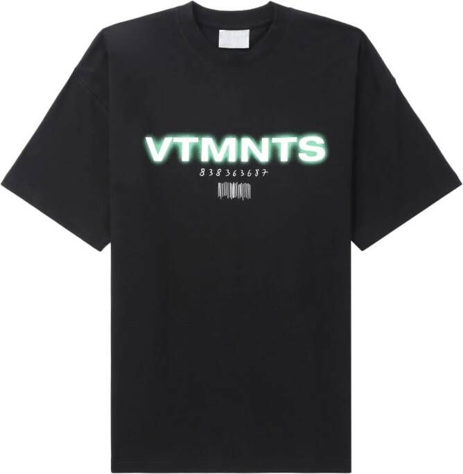 VTMNTS T-shirt met logoprint Zwart