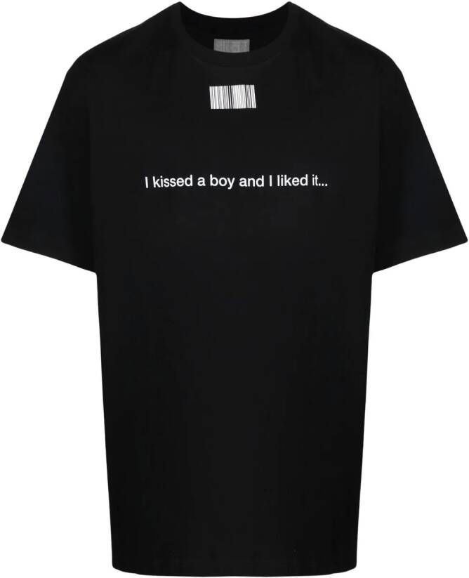 VTMNTS T-shirt met tekst Zwart