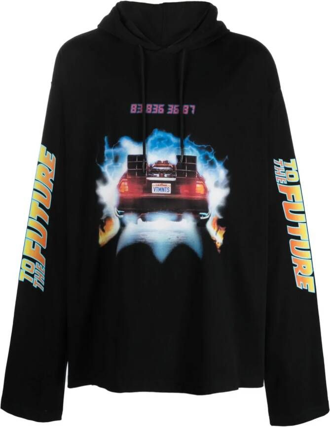 VTMNTS x Back To The Future hoodie met grafische print Zwart
