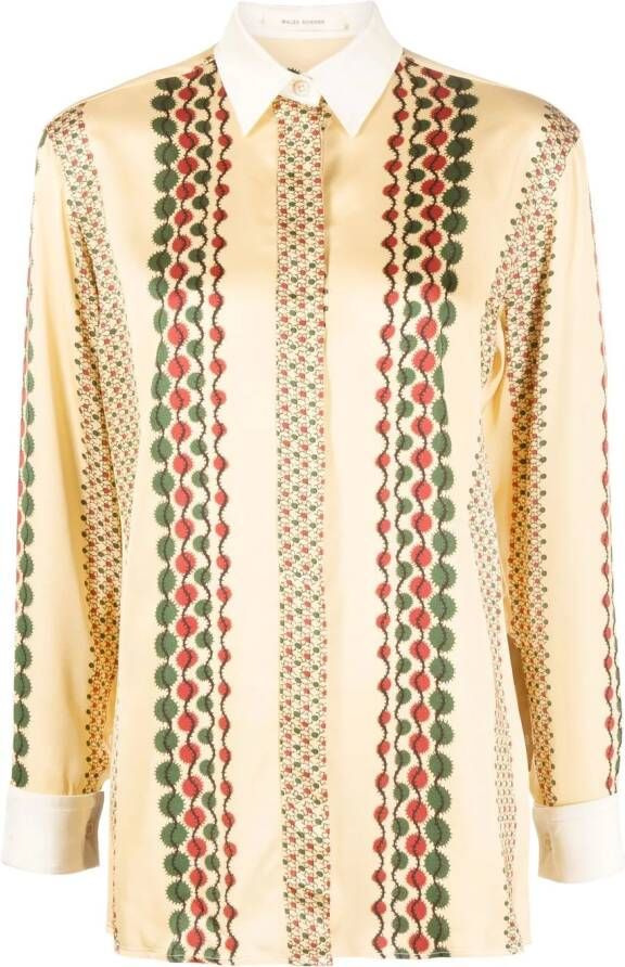 Wales Bonner Blouse met abstracte print Beige