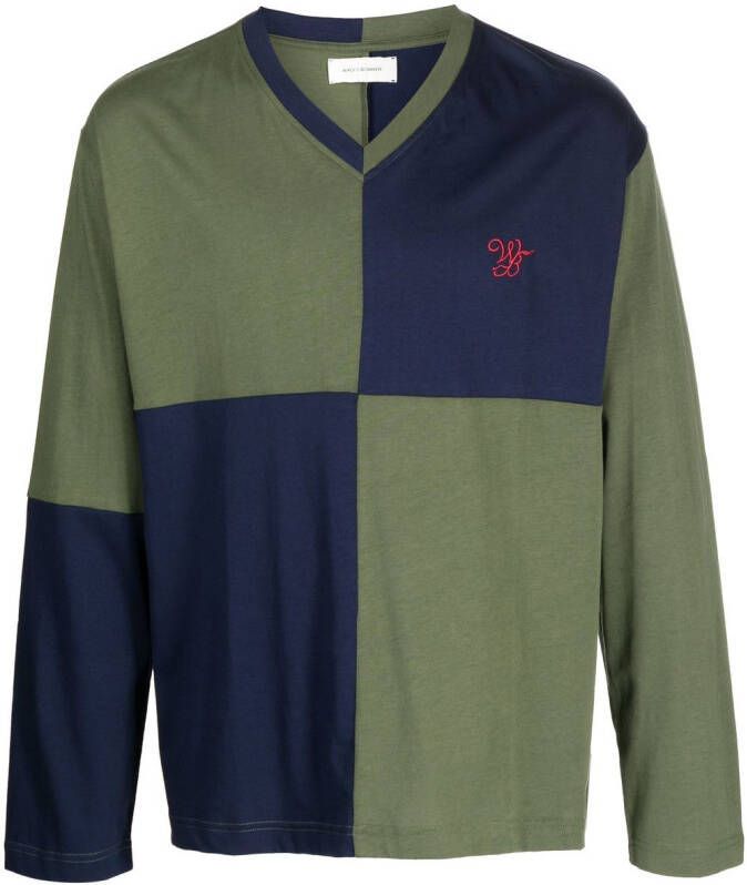 Wales Bonner T-shirt met V-hals Groen