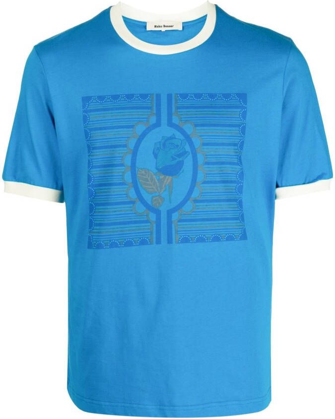 Wales Bonner T-shirt met print Blauw
