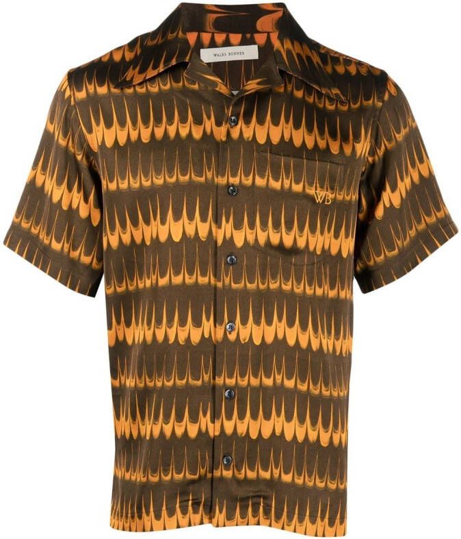Wales Bonner Overhemd met geometrische print Oranje