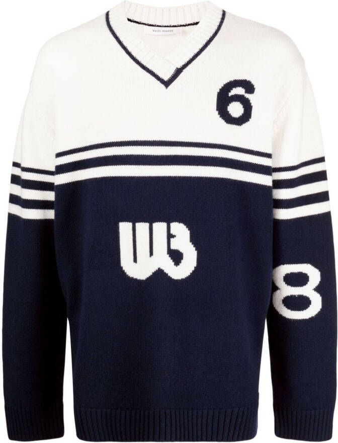 Wales Bonner Intarsia trui Blauw