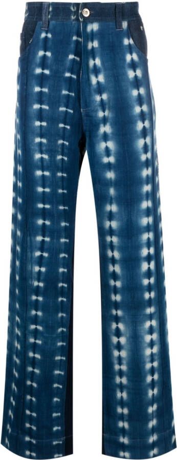 Wales Bonner Jeans met tie-dye print Blauw