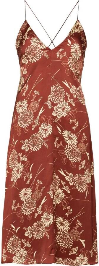 Wales Bonner Jurk met bloemenprint Rood