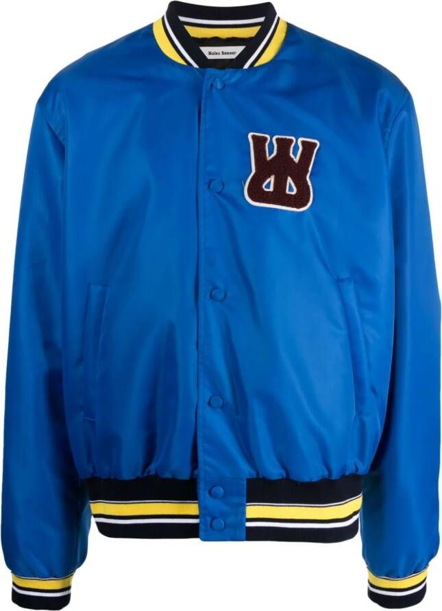 Wales Bonner Bomberjack met logopatch Blauw
