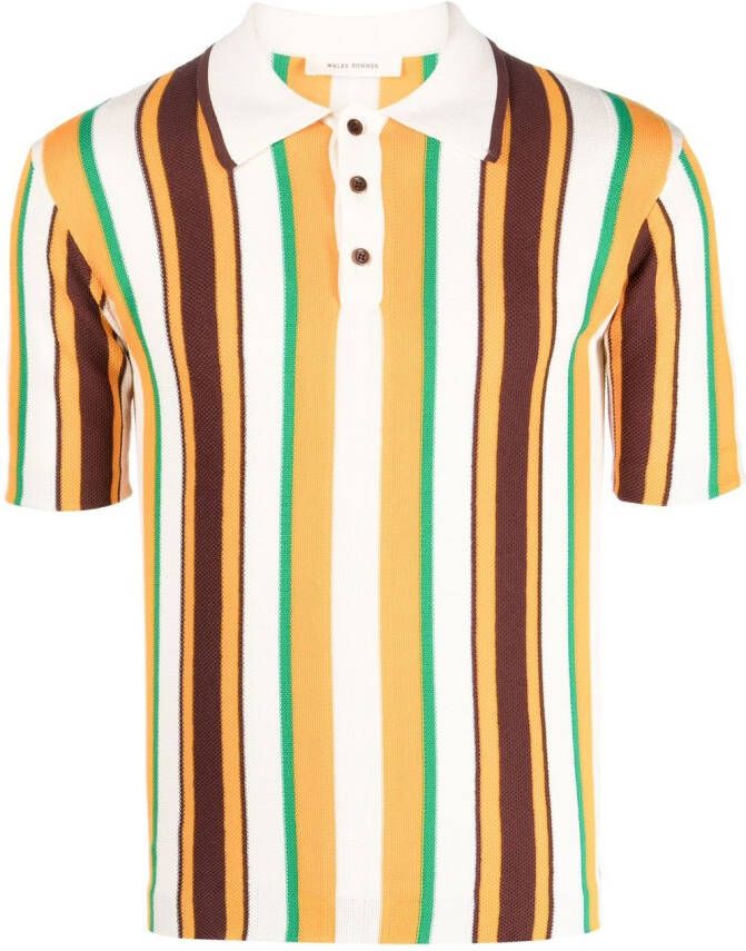 Wales Bonner Gestreept poloshirt Oranje
