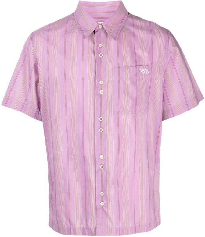 Wales Bonner Overhemd met geborduurd logo Roze