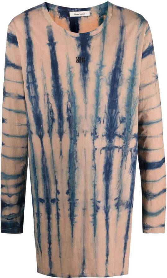 Wales Bonner T-shirt met tie-dye print Bruin