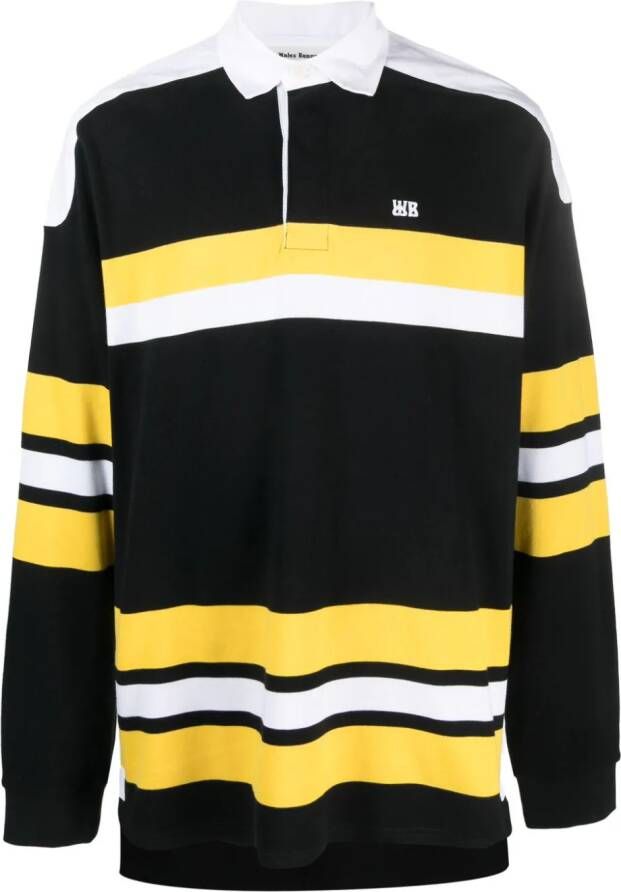 Wales Bonner Poloshirt met lange mouwen Zwart