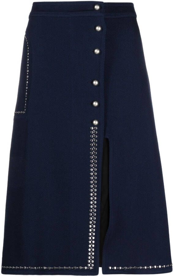 Wales Bonner A-lijn midi-rok Blauw