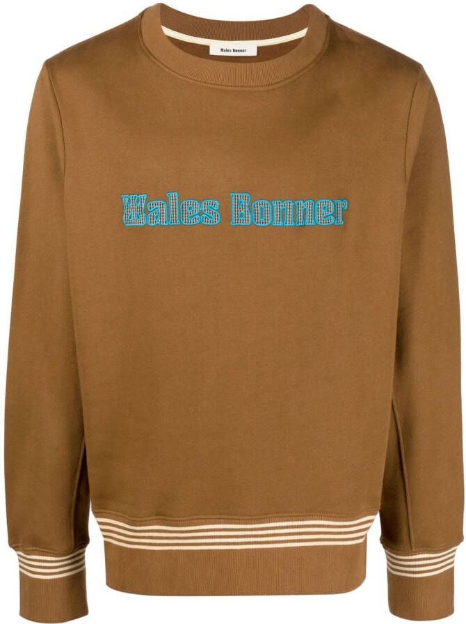 Wales Bonner Sweater met geborduurd logo Bruin