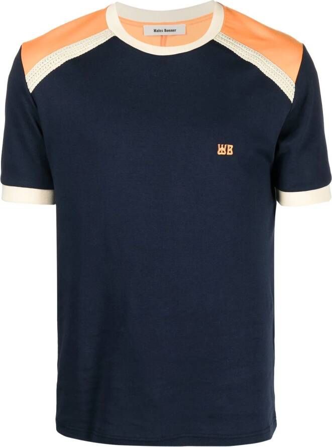 Wales Bonner T-shirt met colourblocking Blauw