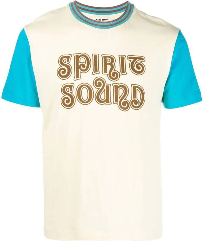 Wales Bonner T-shirt met grafische print Geel