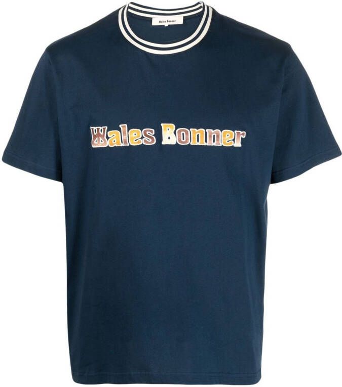 Wales Bonner T-shirt met logoprint Blauw