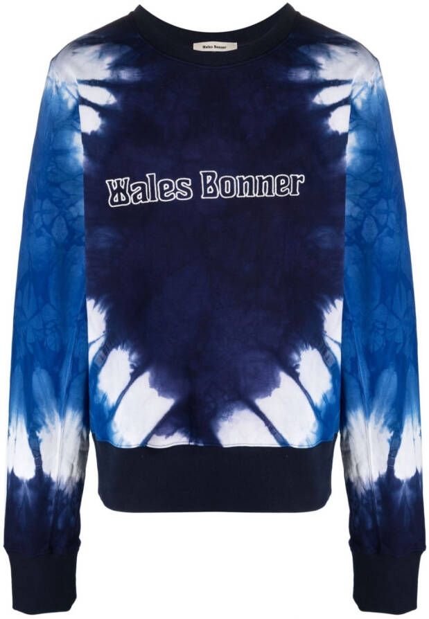 Wales Bonner Sweater met geborduurd logo Blauw