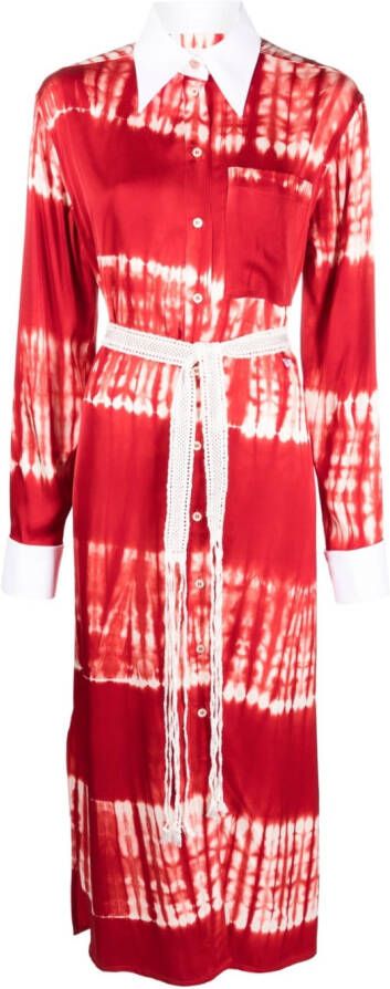 Wales Bonner Blousejurk met tie-dye print Rood