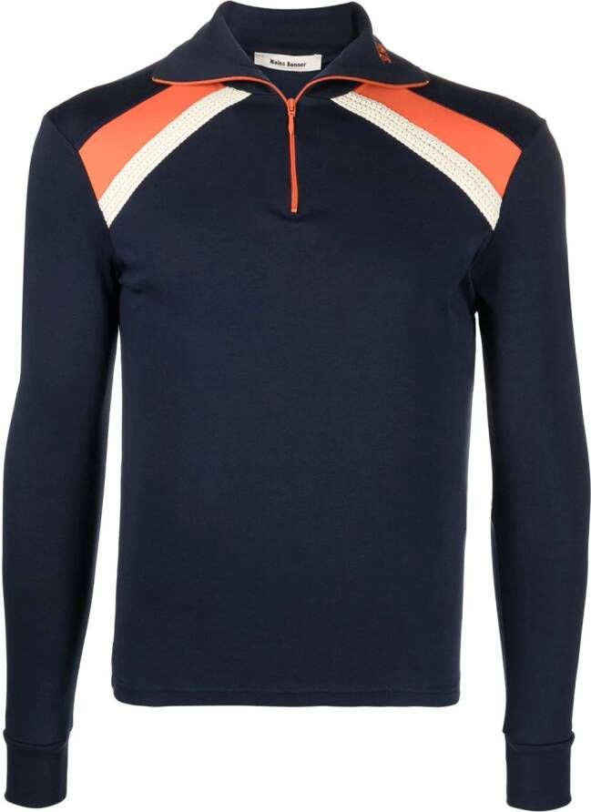 Wales Bonner Top met rits Blauw