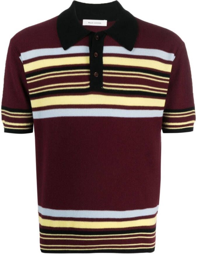 Wales Bonner Wander gestreept poloshirt Rood